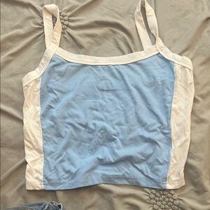 Blue and White Women's Top